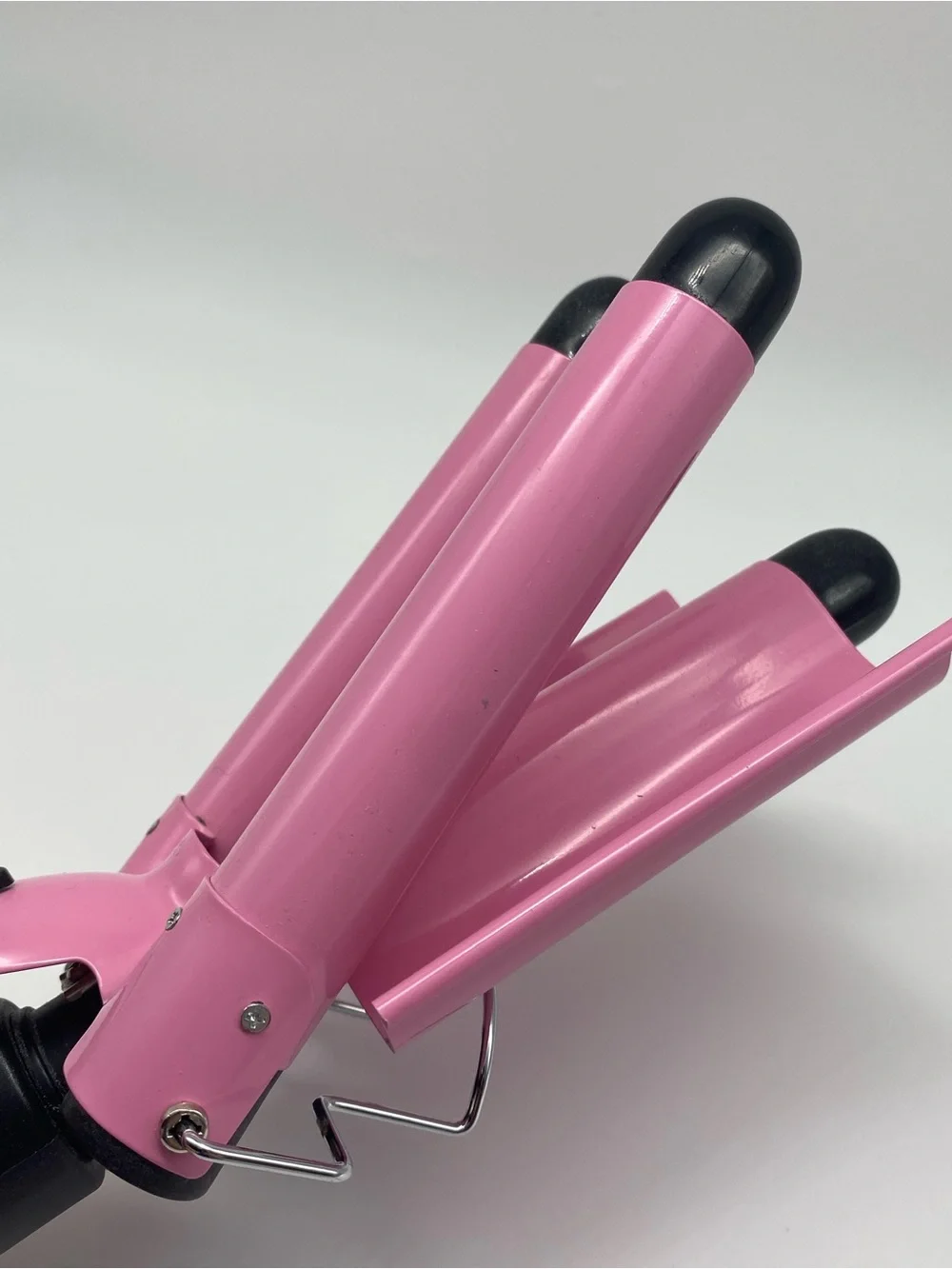 Pink Triple Barrel Waver Hair Curling Iron - Black Handle